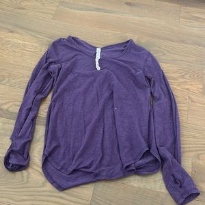 Purple long sleeve Lululemon shirt WITH THUMBHOLES